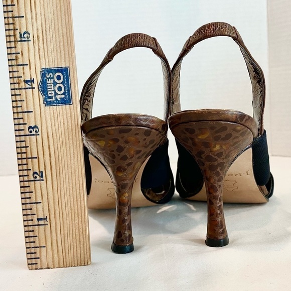 J. Renee Massey Black Open Toe Sling Back Heels Size 7 - Picture 11 of 11